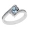 0.50 Ctw I2/I3 Blue Topaz And Diamond 10K White Gold Ring