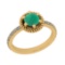 1.53 Ctw SI2/I1 Emerald And Diamond 14K Yellow Gold Ring
