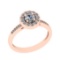 0.70 Ctw VS/SI1 Diamond 14K Rose Gold Engagement Halo Ring