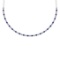 7.10 Ctw SI2/I1 Blue Sapphire And Diamond 14K Yellow Gold Necklace