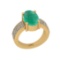 4.80 Ctw I2/I3 Emerald And Diamond 14K Yellow Gold Engagement Ring