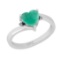 0.92 Ctw SI2/I1 Emerald And Diamond 14K White Gold Ring