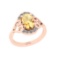 2.70 Ctw SI2/I1 Citrine And Diamond 14K Rose Gold Engagement Ring