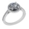 1.60 Ctw SI2/I1 Diamond 14K White Gold Engagement Halo Ring