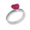 2.15 Ctw SI2/I1 Ruby And Diamond 14K White Gold Ring