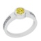 0.75 Ctw I2/I3 Treated Fancy Yellow And White Diamond 14K White Gold Ring