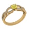 0.86 Ctw I2/I3 Treated Fancy Yellow And White Diamond 14K Yellow Gold Infinity Ring
