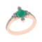 1.55 Ctw SI2/I1 Emerald And Diamond 14K Rose Gold Ring