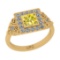 1.12 Ctw I2/I3 Treated Fancy Yellow And White Diamond 10K Yellow Gold Engagement Ring