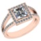 1.76 Ctw VS/SI1 Diamond 14K Rose Gold Anniversary Halo Ring