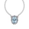 0.81 Ctw I2/I3 Blue Topaz And Diamond 10K White Gold Necklace