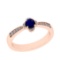 0.50 Ctw I2/I3 Blue Sapphire And Diamond 14K Rose Gold Ring