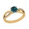 0.90 Ctw I2/I3 Treated Fancy Blue And White Diamond 14K Yellow Gold Ring