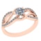 1.10 Ctw SI2/I1 Diamond 14K Rose Gold Engagement Ring