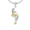0.70 Ctw i2/i3 Treated fancy Yellow Diamond 14K White Gold Pendant Necklace