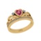 0.75 Ctw SI2/I1 Pink Tourmaline And Diamond 10K Yellow Gold Ring