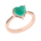 1.08 Ctw SI2/I1 Emerald And Diamond 14K Rose Gold Ring