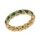2.21 Ctw SI2/I1 Green Sapphire And Diamond 14K Yellow Gold Eternity Band Ring