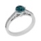 1.12 Ctw I2/I3 Treated Fancy Blue And White Diamond 14K White Gold Filigree Engagement Ring