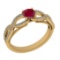 0.86 Ctw I2/I3 Ruby And Diamond 14K Yellow Gold Infinity Ring