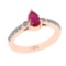 1.16 Ctw SI2/I1 Ruby And Diamond 14K Rose Gold Ring