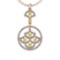 0.50 Ctw I2/I3 Treated Fancy Yellow And White Diamond 10K Rose Gold Pendant
