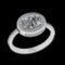 1.51 Ctw SI2/I1 Diamond Style Bezel Set 10K White Gold Engagement Halo Ring