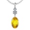 27.89 Ctw I2/I3 Lemon Topaz And Diamond 10K White Gold Necklace