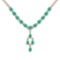 3.75 Ctw Emerald 14K Rose Gold Necklace