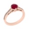 1.12 Ctw SI2/I1 Ruby And Diamond 14K Rose Gold Filigree Engagement Ring