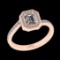 0.73 Ctw SI2/I1 Gia Certified Diamond 10K Rose GoldAnniversary Halo Ring