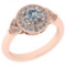1.22 Ctw VS/SI1 Diamond 14K Rose Gold Wedding Halo Ring