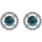 Certified 1.62 CtwTreated Fancy Blue And White Diamond VS/SI1 14K Gold Stud Earrings