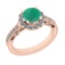 1.80 Ctw SI2/I1 Emerald And Diamond 14K Rose Gold Vintage Style Wedding Ring
