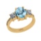 2.92 Ctw I2/I3 Blue Topaz And Diamond 10K Yellow Gold Engagement Ring