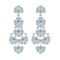 13.47 Ctw I2/I3 Blue Topaz And Diamond 10K White Gold Antique Style Earrings