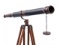 Floor Standing Antique Copper With Leather Galileo Telescope 65in.