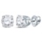 14kt White Gold Womens Round Diamond Solitaire Earrings 1/2 Cttw