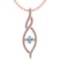 0.49 Ctw SI2/I1 Aquamarine And Diamond 14K Rose Gold Necklace
