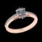 0.77 Ctw SI2/I1 Gia Certified Diamond 10K Rose Gold Anniversary Halo Ring