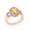 1.81 Ctw SI2/I1 Citrine And Diamond 10K Rose Gold Anniversary Halo Ring