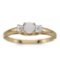 Certified 14k Yellow Gold Round Opal And Diamond Ring