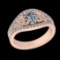 1.36 Ctw SI2/I1 Diamond 10K Rose Gold Vintage Style Engagement Ring