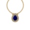 1.00 Ctw I2/I3 Blue Sapphire And Diamond 14K Yellow Gold Pendant