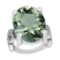 31.16 Ctw SI2/I1 Green Amethyst And Diamond 14k White Gold Vintage Style Ring
