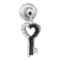 10kt White Gold Womens Round Black Color Enhanced Diamond Key Heart Dangle Earrings 1/6 Cttw