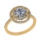 1.51 Ctw VS/SI1 Diamond 14K Yellow Gold Double Row Halo Ring