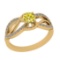 1.10 Ctw I2/I3 Treated Fancy Yellow And White Diamond 14K Yellow Gold Engagement Ring