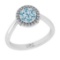 0.40 Ctw I2/I3 Blue Topaz And Diamond 10K White Gold Eternity Ring