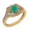 1.15 Ctw SI2/I1 Emerald And Diamond 14K Yellow Gold Wedding Ring